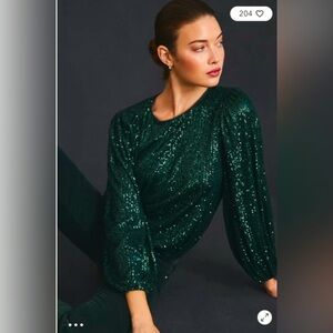 🎄Anthropologie Sequin Shirt